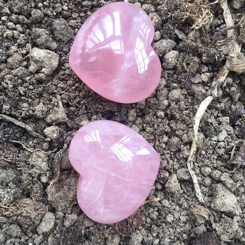 Wholesale price natural hand-polished Rose Quartz Gemstone Hearts