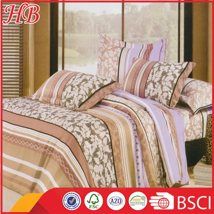 
China factory direct sale 4 pcs printing hotel bed set,100% polyester bed sheets made in china 