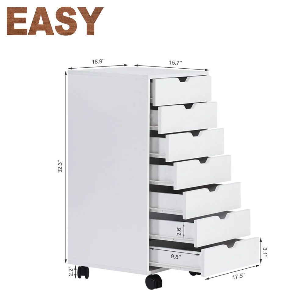 
Latest Design Hot Sale Wood 7 Drawers Cabinet With Sliding 