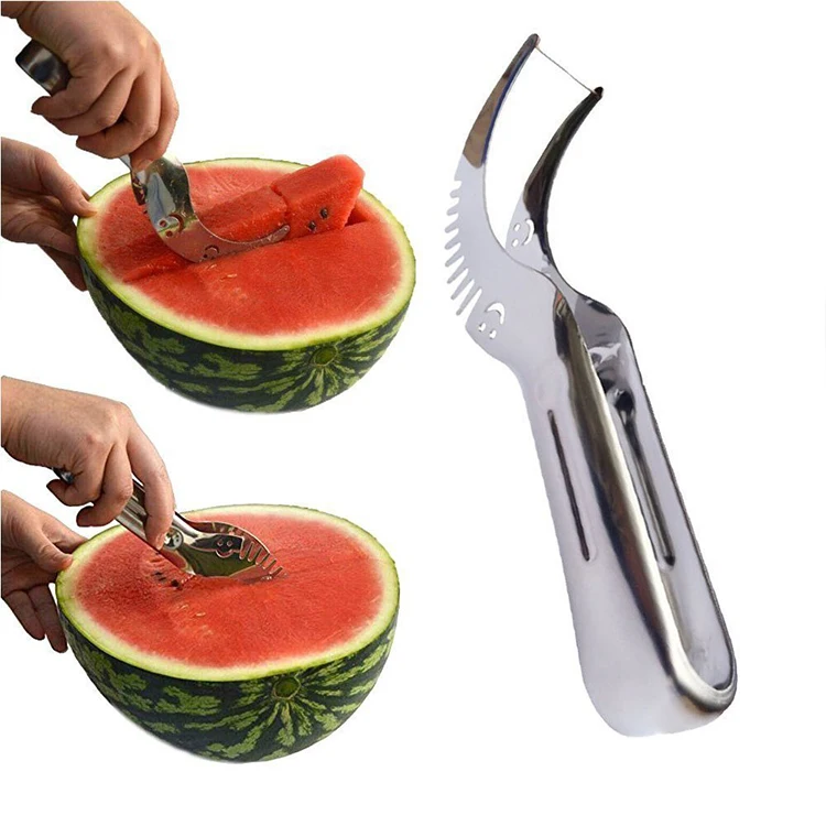 Watermelon Slicer Knife Genietti Cutter Corer Server Scoop Stainless Tool