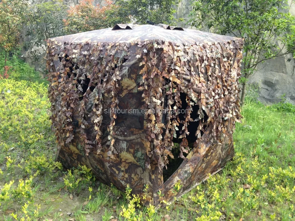 3D Camo Leafey Trim Around All Windows Hunting Tent