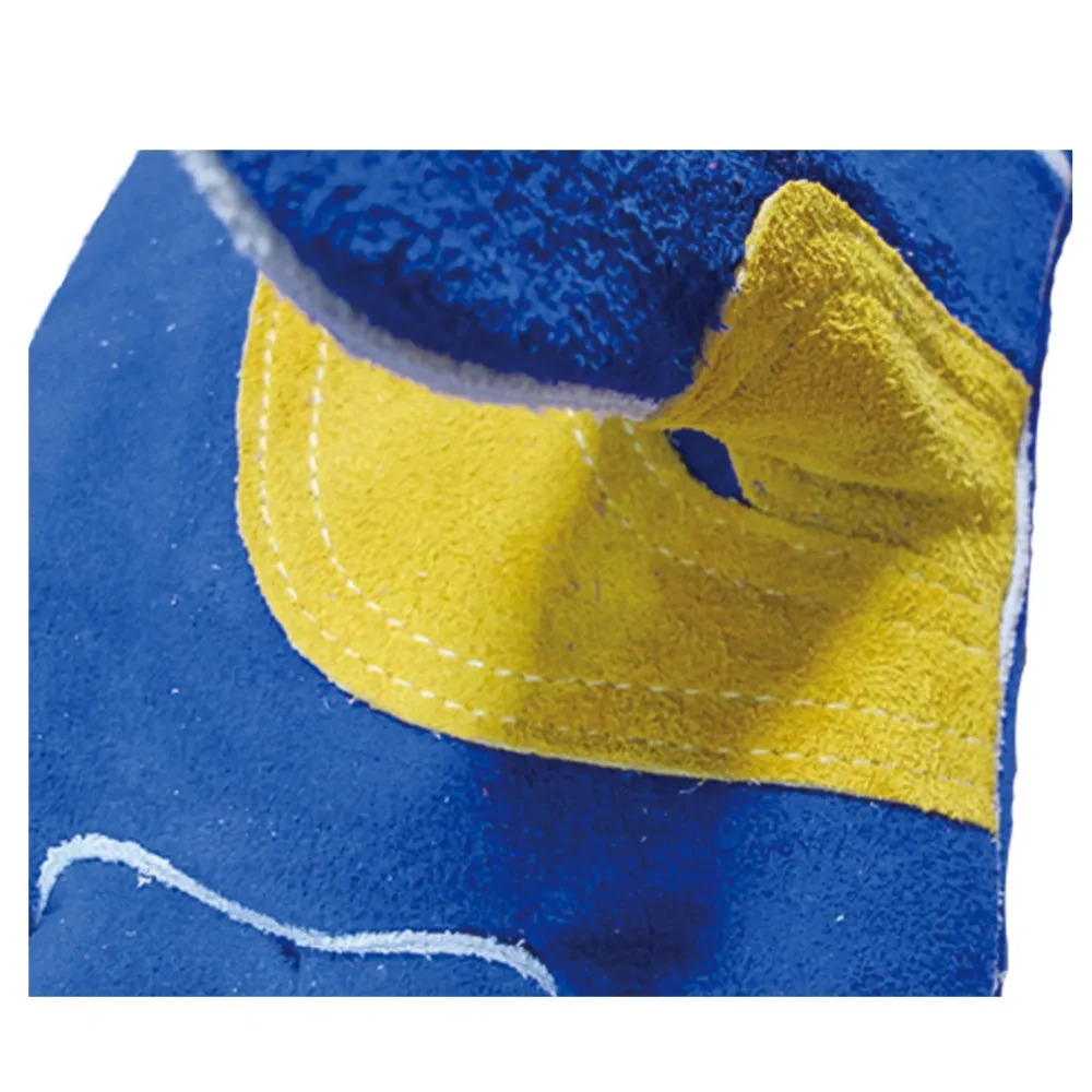 
AP-1201 Blue split cowhide leather Mitts Oven Grill Fireplace Pot Holder MIG Welder heavy duty Welding Gloves 