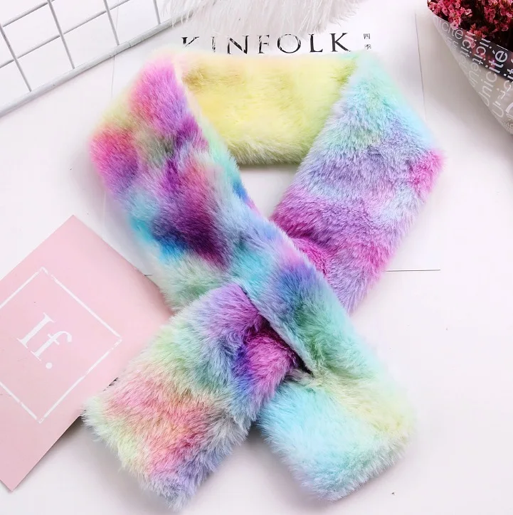 Winter Ear Muffs Ear Warmer Kids Lovely Thicken Plush Unicorn Earmuffs New Custom made rainbow colorful plush scarf