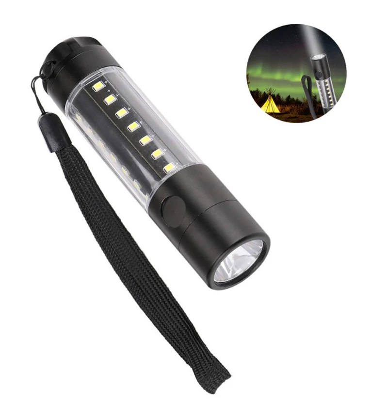3w Aluminum Rechargeable LED Flashlight  with 360 Degree Light 6 Flash Modes