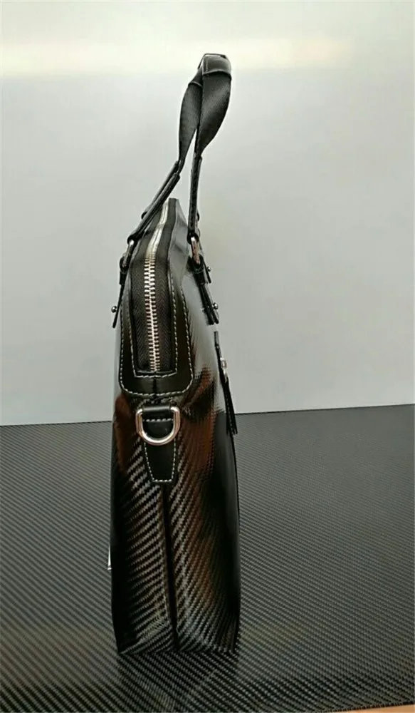 Boshiho Custom Design High Quality Carbon Fiber Leather Bag Portfolio Handbags
