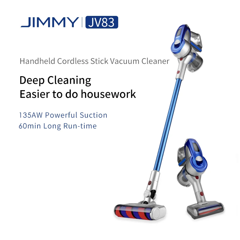 
Long Run Time Big Suction JIMMY JV83 Household Battery Cordless Stick Portable Vacuum Cleaner 