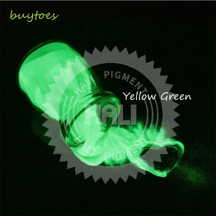 HLD-525 Glow in dark pigment Yellowish Green Glowing powder luminescent pigment luminous powder for painting