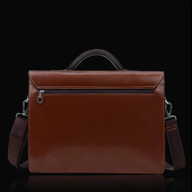 Dreamtop DTC399 brown PU fake leather laptop business bag mens briefcase combination locks made in China