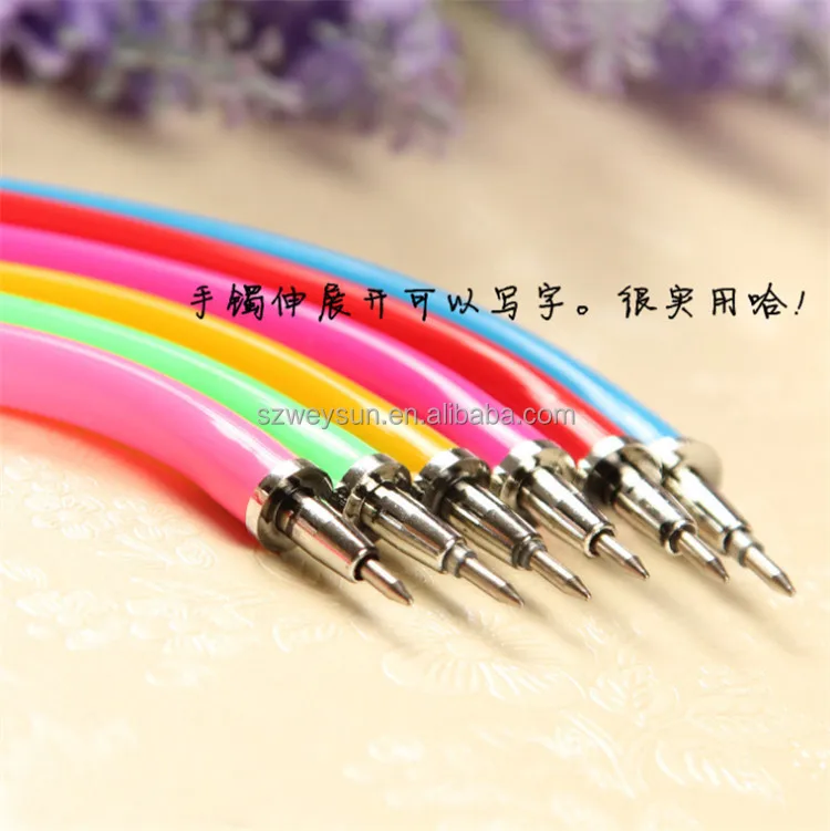 Flexible Ball Pen Cute Bangle Bracelet Wristlet Circlet Ballpoint Pens School&Office Supplies