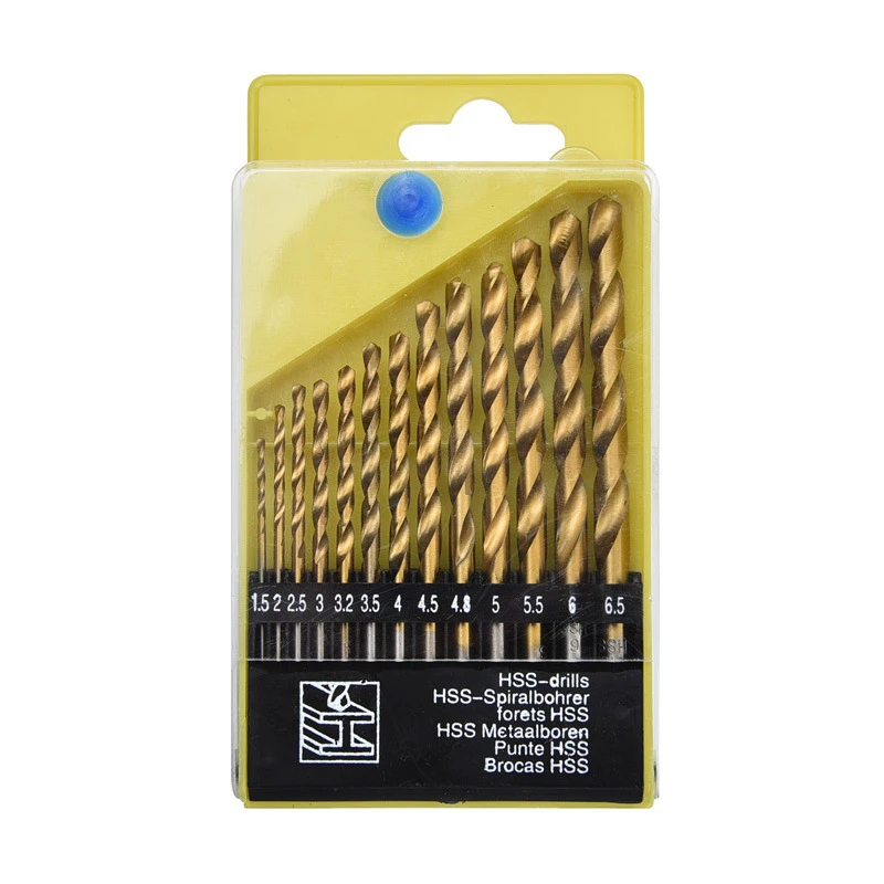 set of 13pcs high speed steel drills bits 4241 straight shank twist drill hole opener for woodworking plastic iron aluminum part