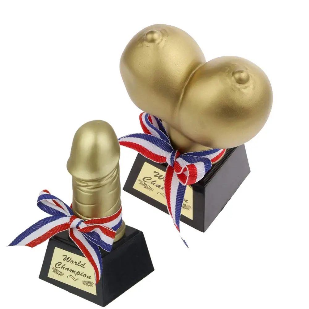 Hen party game props winner picker award bachelorette party decorations man and women chest trophy   LP