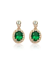 2018 gold jewellery thailand emerald new products on china market vintage Austria crystal earrings