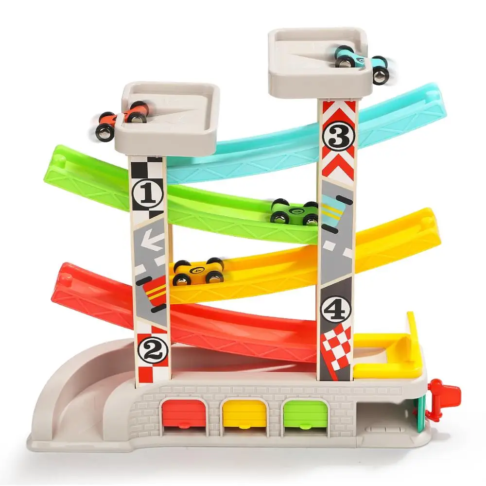 Topbright wholesale china wooden City Ramp Racer vehicle race track set toy