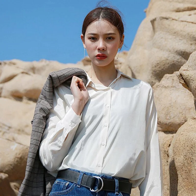 925 Silver Chain with 4MM Ball Long Earrings for Women Silver Jewelry Simple Ear Wire Prevent allergy