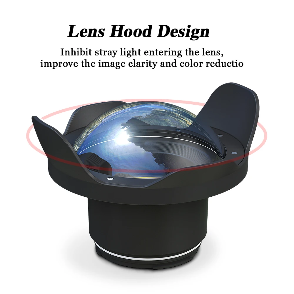 Seafrogs WA005-F Diameter 90mm*78mm Length Underwater 40M/130FT Camera Fisheye Wide Angle Dome Port For Camera