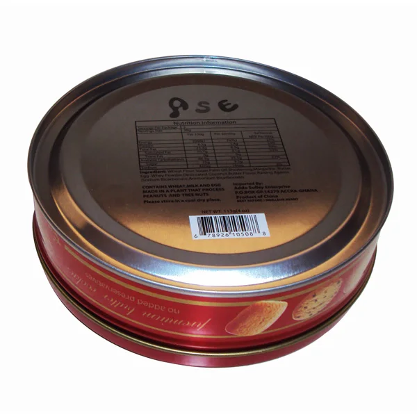 Free Sample factory bespoke logo print gift packing tin can metal cookie tin box