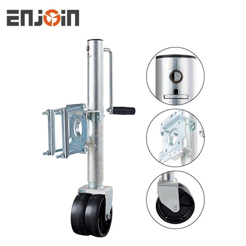 ENJOIN 1500LBS Marine Swivel Swing Down Trailer Jack with Wheel