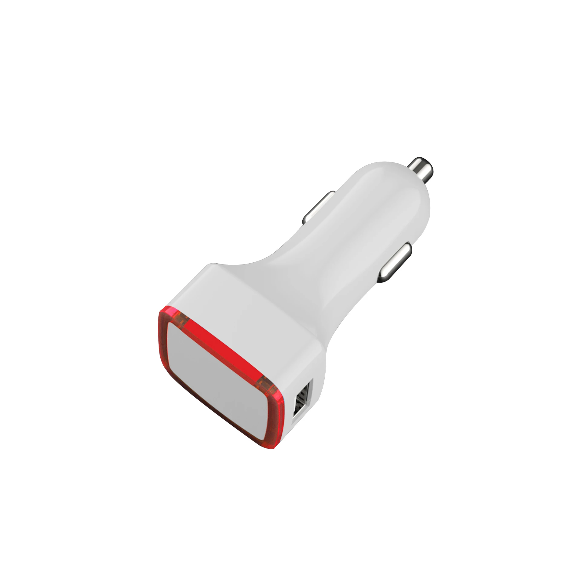 
 Автомобильные аксессуары Kc мобильный телефон 2A Rohs оптом Usb Dc порт в автомобиле светодиодный логотип 2.4A Дешевое двойное мини зарядное устройство  