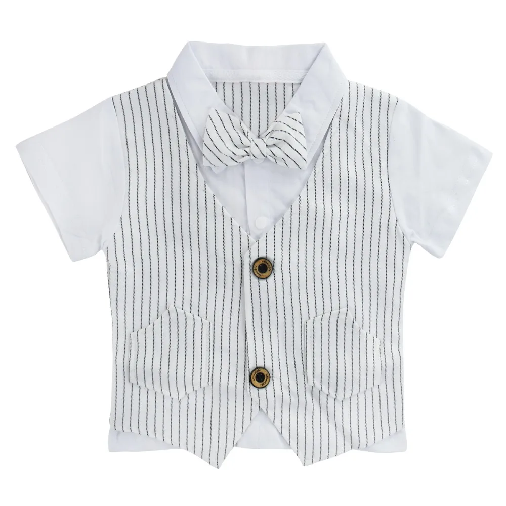 Костюм для новорожденных мальчиков свадебный смокинг официальный комплект одежды младенцев летний джентльменский подарок на день рождения одежда из 2 предметов 2021