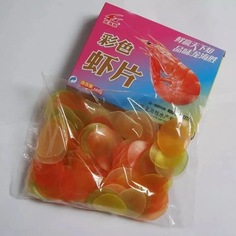 
White Prawn Crackers with Crispy Good Taste Healthy Seafood Snacks 