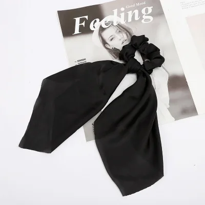 Fashion women lovely printed ribbon hair scrunchies cute gum elegant Hair Tie Accessories Ponytail Holder