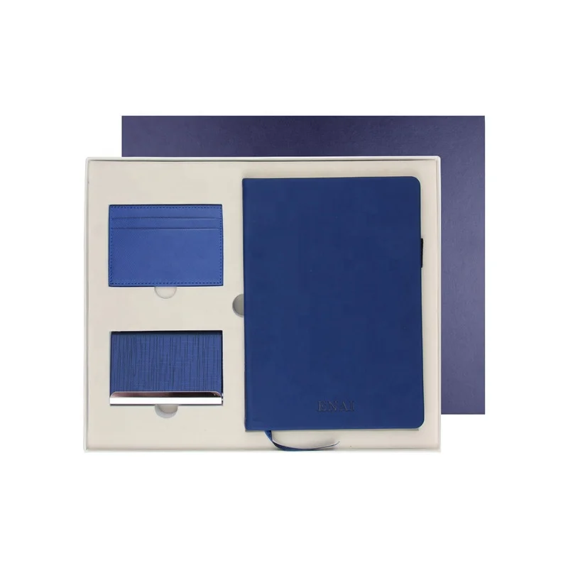 
Pu Leather Card Holder A5 Notebook Diary and Pen Gift Set for Promotion Office Stationery Gift 2021 