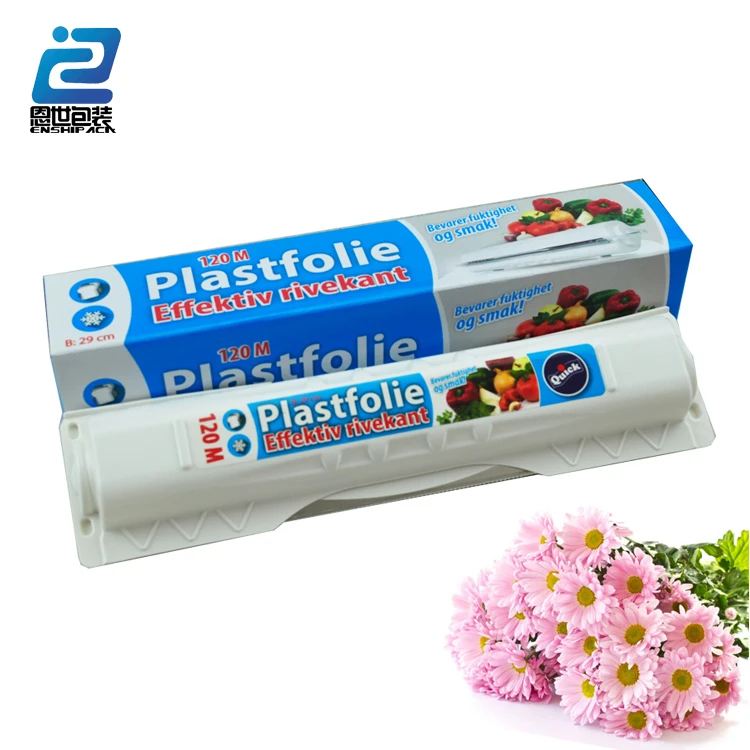soft Pe food grade cling wrap cling film with dispenser box