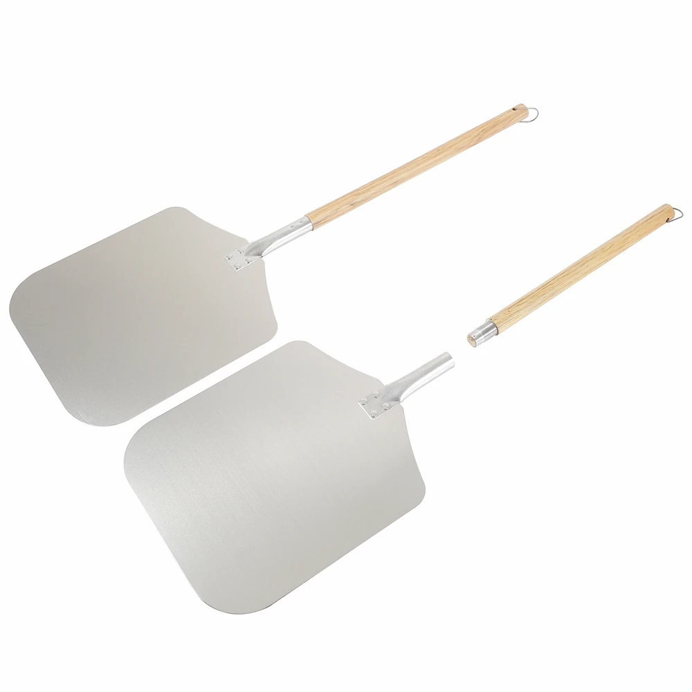 Hot Sale Pizza Peel Square Aluminum Blade + Wooden Handle Pizza Shovel, Detachable Handle Pizza Peel