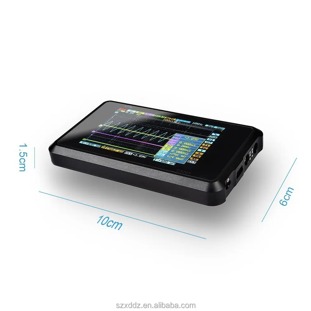 
DSO203 Digital Oscilloscope USB ARM Nano Osciloscopio 8MHz 4Channels ARM Cortex M3 Meter Mini Osciloscope DS203 aluminium 