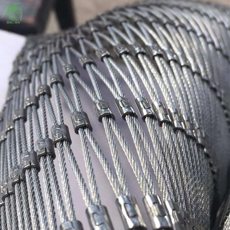 Stainless Steel Wire Rope Ferrule Mesh Netting For Balustrade