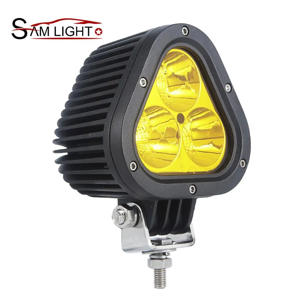 Новый 4-дюймовый желтый треугольная светодиодные прожекторы 12V 24V комбо пятно луча фары дальнего света водонепроницаемый IP68 Led Pod