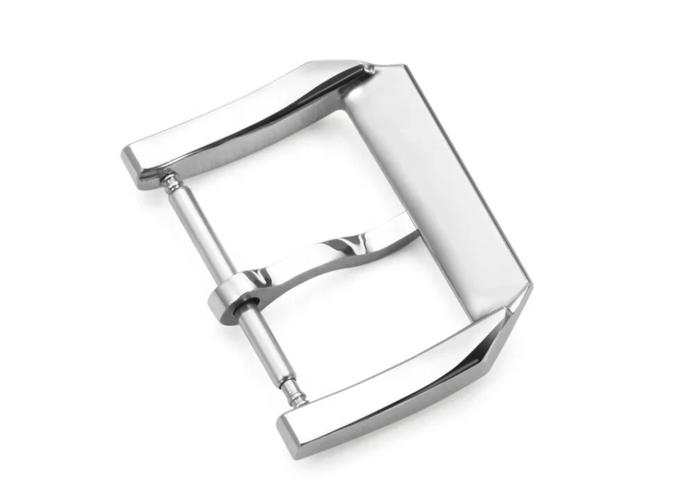 18 мм серебристого цвета в стиле эпохи Тан прикручиваемая цилиндрическая кожаные Наручные часы ремешок для часов с пряжкой из нержавеющей стали Предварительно V застежка для часов