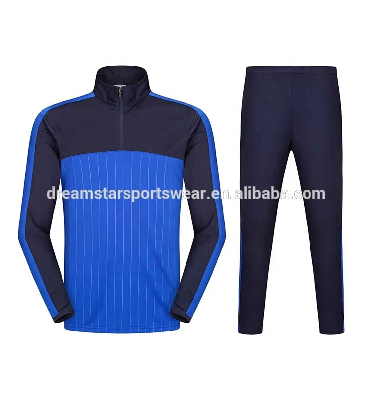 Promotion Best 2022 Blank Orange Half-zipper Soccer Training Jacket Set For High Quality Soccer Tracksuit