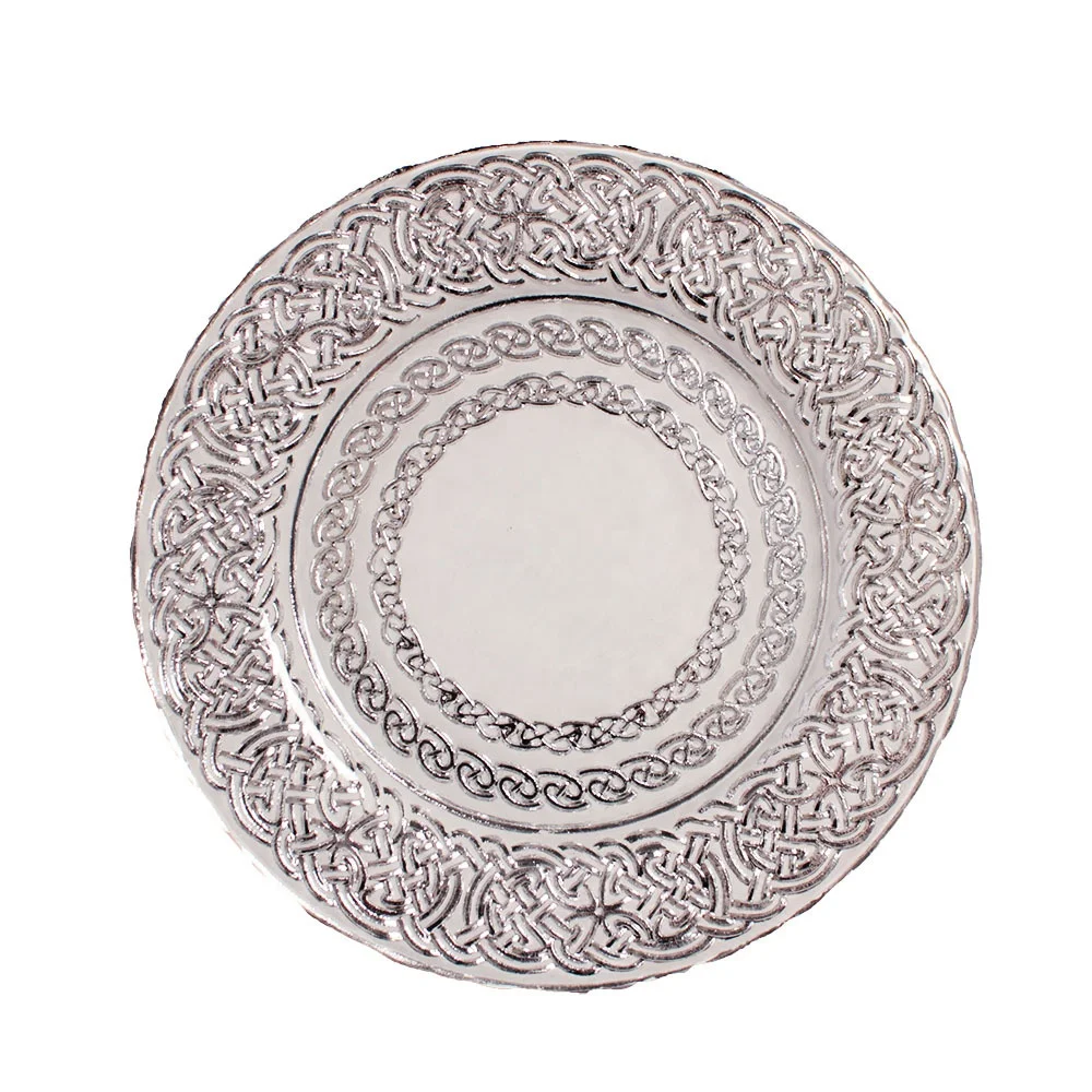 European wedding coloured glass charger plates  round white and gold  plastic glass charger plates