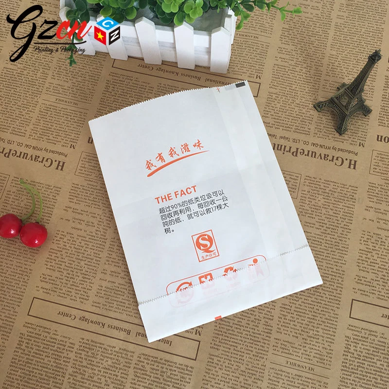 
hot sale good quality grease proof white kraft packing french fries paper bag 