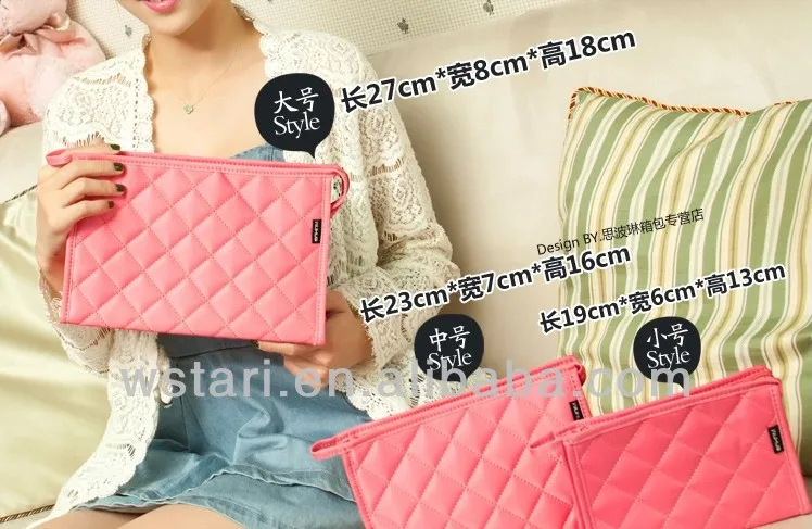 2016 new design women wholesale China custom cosmetic case makeup bag, Quilted plaid storage toiletry grooming bag organizer