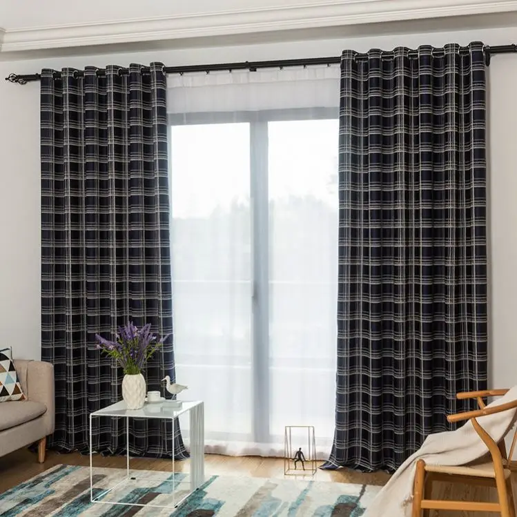 Lghome Buffalo Plaid Curtains Gingham/Check Pattern Panels, Luxury Taffeta Lined Lace Curtains