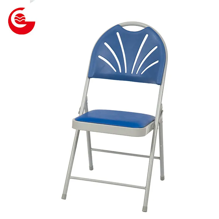 China manufacturer cheap furniture backrest metal padded folding dining chairs indoor chair