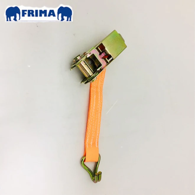 25mm/5m/500KGS/1100LBS Metal Ratchet Webbing Buckle Strap Polyester with 2pcs Double J Hook