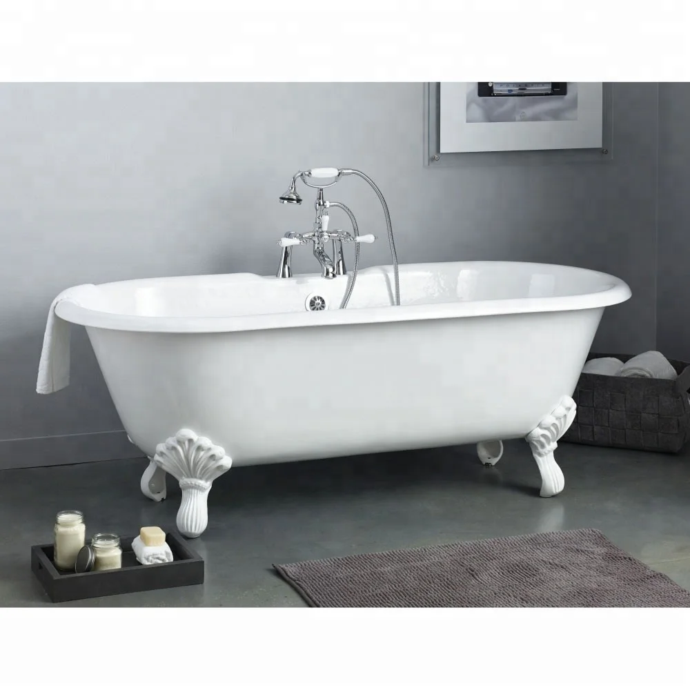enamelled  cast iron Soaking freestanding bathroom tub of BGL-80 with tap hole