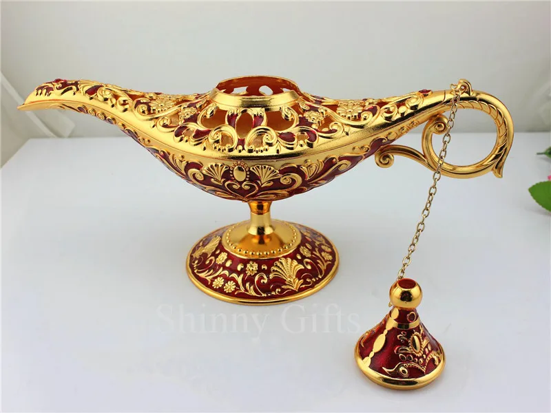 Shinny Gifts Enameled Metal Aladdin lamp souvenir Birthday Gifts