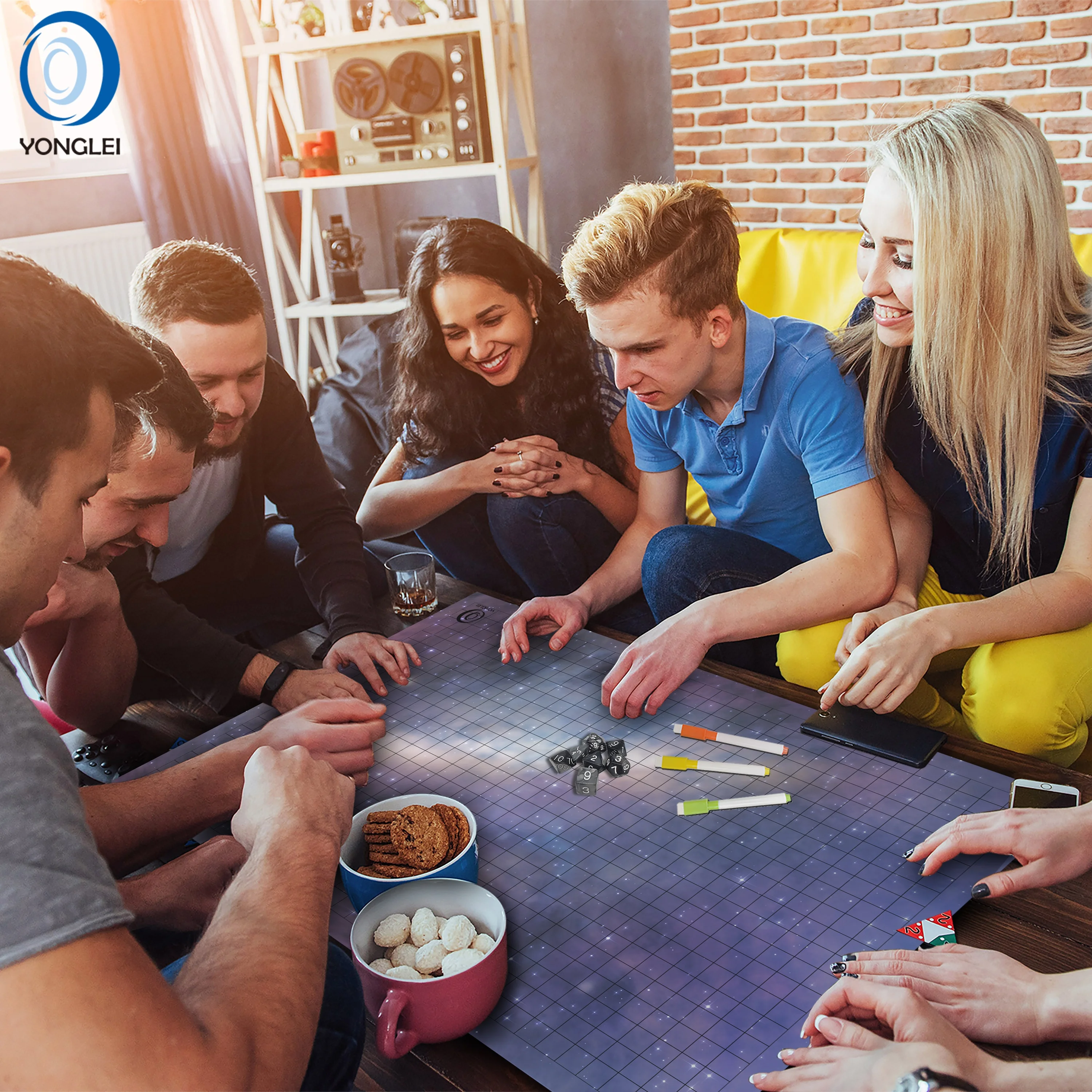 2.3-1A2 Easy erasable dry erase grid mat wargame battle mat