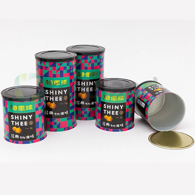 Custom Fancy Big Popcorn Paper Can Packaging Box Airtight Paper Popcorn Box