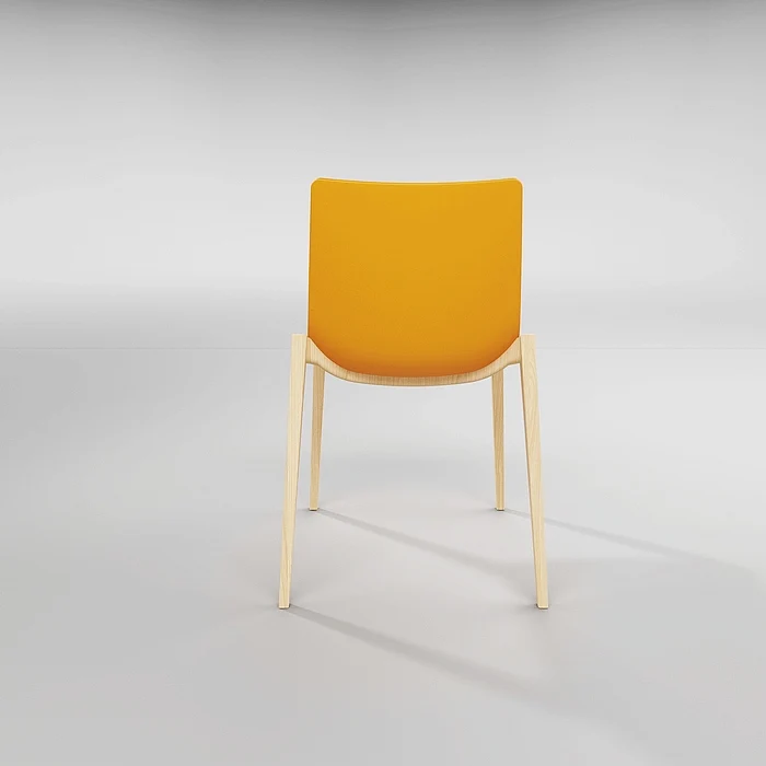 Modern wood leg office pp shell orange dining chair for restaurant use