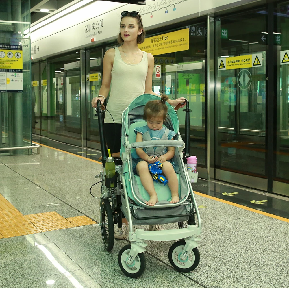 
New design 2018 hot sale mother-baby trolley stroller bicycle/parent-child folding bike 