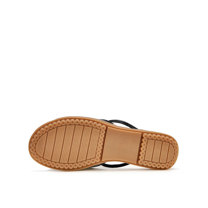 Ultima moda nuevo diseno sandalias de verano zapatos planos de cuero transpirable suela antideslizante senoras sandalias