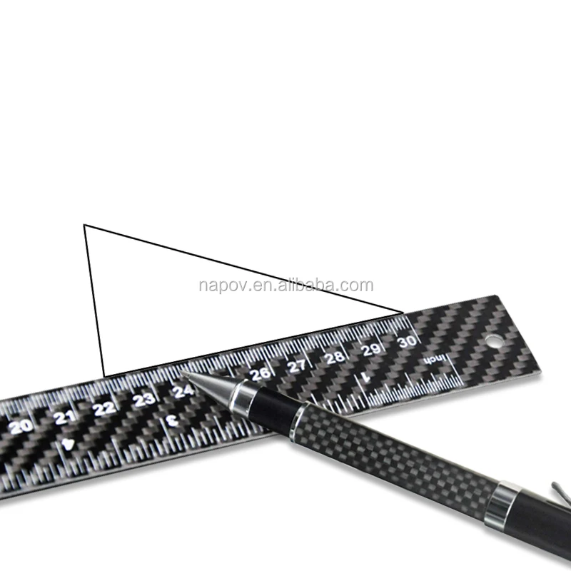 Double Side Measuring Tool Carbon Fiber Ruler with CM Scale Stationery Rulers