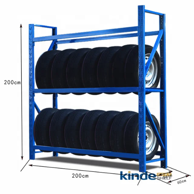 Стеллаж KINDE для больших шин, стеллаж для шин, стеллаж для хранения, тяжелый металл для склада, 120*200*50 см, сталь холодной прокатки