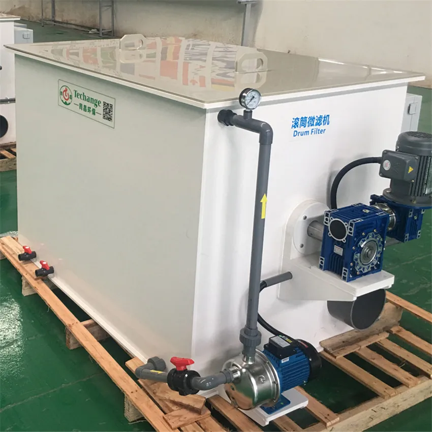 Aquaculture fish farm drum filter for water treatment plant