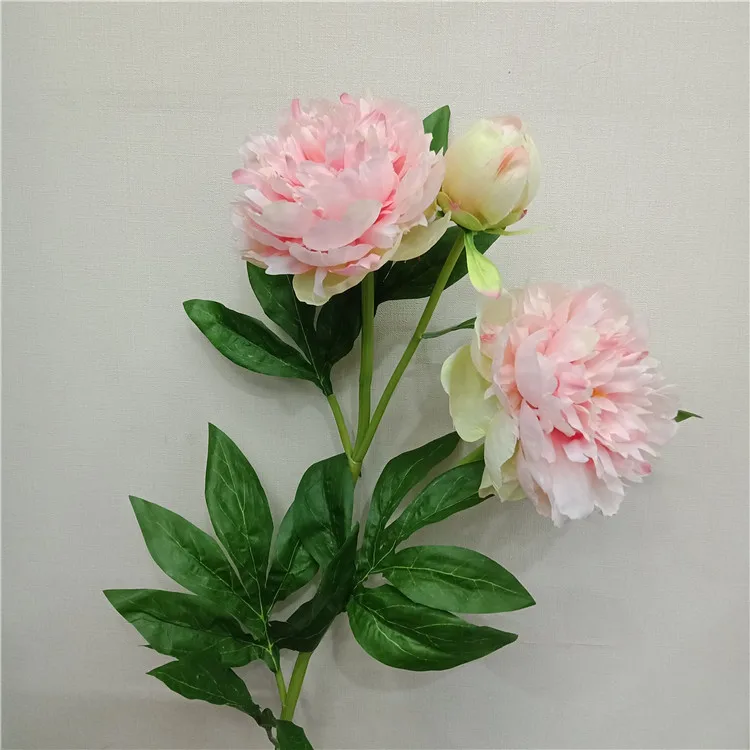 High quality 3 heads artificial flowers 6 colors silk peony for Home decoration